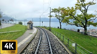 Cab Ride  Montbovon to Montruex Switzerland  Train Driver View  Goldenpass MOB Railway  4K HDR [upl. by Lisab]