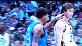 Delonte West Technical Foul vs Jazz  Pokes Gordon Hayward in the Ear [upl. by Kilgore127]