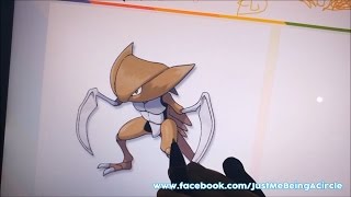 45 Second Pokemon Drawing  Kabutops [upl. by Leonora]