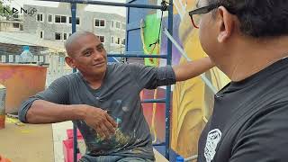 Alexis Garduño charla sobre el mural que realiza en Acapulco [upl. by Ligriv579]