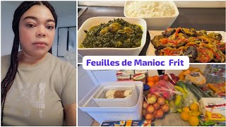 Retour de courses  Organisation  recettes feuilles de Manioc frit [upl. by Joh]