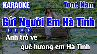 Gửi Người Em Hà Tĩnh Karaoke Tone Nam  Karaoke AK [upl. by Harod678]