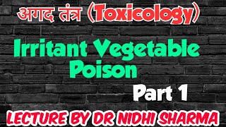 अगद तंत्र  Irritant Vegetable Poison  BAMS 3rd Year Lecture  Part 1  Toxicology  By Dr Nidhi [upl. by Reisch585]