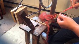 beginning on a spindle spinning wheel [upl. by Cavanaugh747]