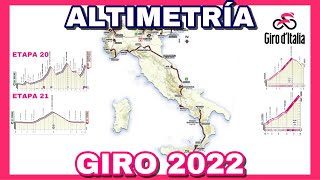 RECORRIDO ➤ GIRO de ITALIA 2022 🇮🇹 Etapas Perfiles y Altimetría [upl. by Caves14]