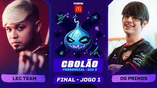 FINAL CBOLÃO  OS PRIMOS x LEC TEAM  Titan vs Aegis  CBOLÃO 2023  Jogo 1 [upl. by Wendi]