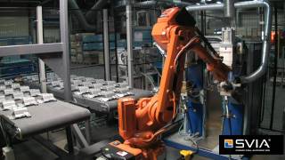 Nut welding application with an ABB FlexLoader™ FP 600 and IRB 2600 robot [upl. by Martica]