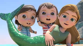 Family Beach Song 🌈 Lets Go to the Beach Sing Along Kids Songs ABCkidtv [upl. by Edmonds982]