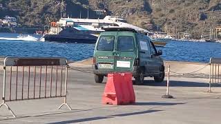 catamarano vittoria m in partenza al porto di Lipari [upl. by Fosdick]