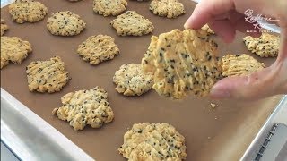 Sesame Oat Cookies 芝麻燕麦饼干 [upl. by Morvin191]