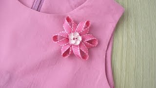 How To Make a Pretty Ribbon Flower Brooch  DIY Style Tutorial  Guidecentral [upl. by Bowie]