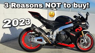 3 Reasons youd REGRET buying a 2023 Aprilia RSV4 1100 [upl. by Araeic39]