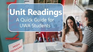 Unit Readings  quick guide for students [upl. by Intyrb639]