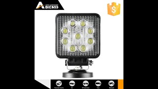 27W Square LED Work Light for TruckOffroadTractorForklift etc [upl. by Nona714]