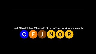 NYC Subway Clark Street Tubes Closure B Division Transfer Announcements [upl. by Gnuh]