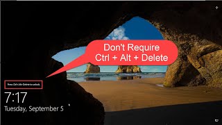 How to Disable Require Ctrl Alt Delete in Windows Server 2022  2019  2016  2012 [upl. by Hillegass]