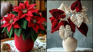 Beautiful crochet flowers and vase designs 2024 colourful flowers ideas with crochet pattern [upl. by Tennies858]