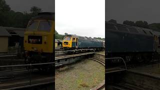 Class 47 on Wansford turntable class47 railway shorts [upl. by Adiaros]