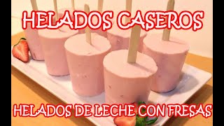 aprende hacer HELADOS DE LECHE CON FRESAS DELICIOSO Y PERFECTO [upl. by Assenej937]