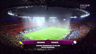 EURO 2012  Ukraina  Francja  deszcz na murawie przerwany z powodu burzy [upl. by Jasmin]