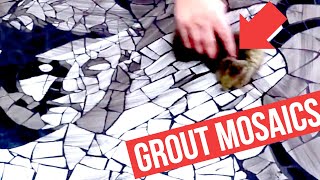 Grouting mosaic tile art  tutorial video [upl. by Sotsirhc]