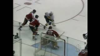 Throwback Markus Naslund Goal vs Flames Assisted by Pavel Bure Oct 5 1996 CBC [upl. by Nwahsd]