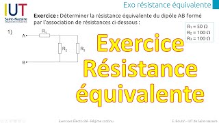 Exercice  calcul de résistance équivalente n°1 [upl. by Africah]