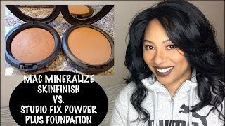 MAC Mineralize Skinfinish Natural vs MAC Studio Fix Powder Plus Foundation [upl. by Roath333]