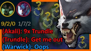 SEASON 14 WARWICK TOP MADE TRUNDLE RAGE QUIT  League of Legends [upl. by Asta583]