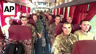 Russian soldiers return to Moscow region after Ukraine prisoner swap [upl. by Purington345]