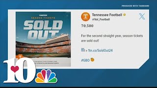 Tennessee sells out football season tickets for the second season in a row [upl. by Nalyt450]