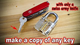 Make a FREE copy of any key using only a Swiss Army Knife [upl. by Culver950]