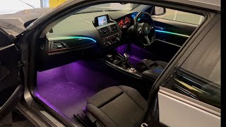 BMW 1 Series F20 Ambient Lighting Install  RGB LED Car Interior Lights  Car Ambient Lights [upl. by Edroi]