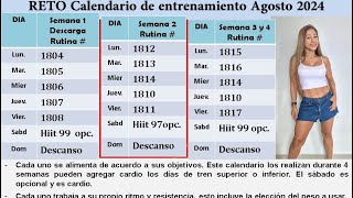 Calendario de entrenamiento Agosto 2024 [upl. by Gambell]