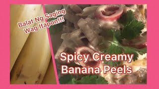 Spicy Creamy Banana Peels  Banana Peel Recipe 1 [upl. by Nieberg221]