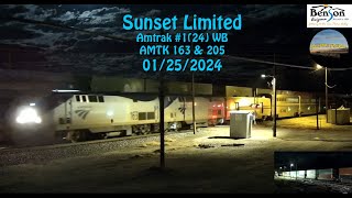 Amtrak 1 24 Sunset Limited 163205 x 7  01252024 [upl. by Nniuqal202]