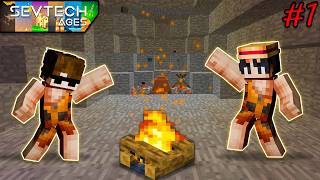 Becoming a CAVEMAN In Minecraft  SevTech Ages 1 [upl. by Earl]