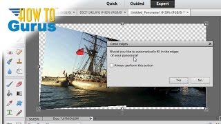 How to Make a Photomerge Panorama in Adobe Photoshop Elements 15 14 13 12 11 Tutorial [upl. by Largent]