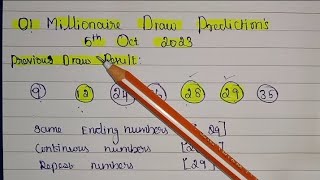 Upcoming o millionaire draw predictions 5th October 2023 [upl. by Weiss]