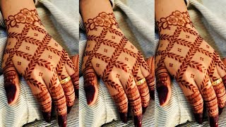 latest check pattern mehndi design for beginners  easy bridal mehndi design  mehndi designs [upl. by Ubald]