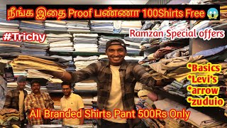 💥Low price branded Shirts pants in trichy ‼️ whole sale mens wear trichy ⁉️ mrkalvan [upl. by Arivle]