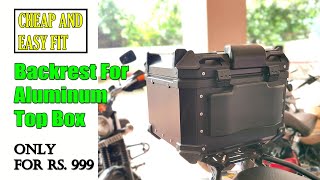 Universal Backrest For Top box  Only For Rs 999  Waterproof  32 Liters ZANA Top Box [upl. by Romelle]