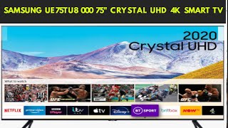 Samsung UE75TU8000 75 inch Crystal UHD 4K Smart TV  Samsung Smart TV  4K UHD TV  75quot Screen [upl. by Thevenot]