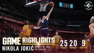 Nikola Jokić Full Game Five Highlights vs Lakers 🎥 [upl. by Eimar]