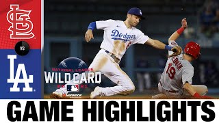 Cardinals vs Dodgers NL Wild Card Game Highlights 10621  MLB Highlights [upl. by Lama168]