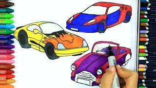 Come disegnare e colora auto 🚗  Colori  Disegno  Come colorare per bambini  Bambini da colorare [upl. by Lubbock541]