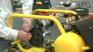 DeWALT Air Compressor Repair  How to Replace Belt [upl. by Enelhtac570]