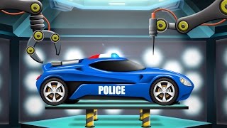 Police Car  Car Garage  Cartoon Car Remodel  Futuristic Vehicles For Kids [upl. by Darcie667]