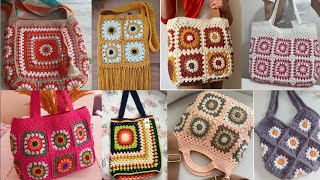 Pop Easy Granny Square for BeginnersChanging Colors  Granny Stitch Bag PatternCrochet projects [upl. by Fiester986]