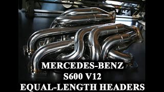 MercedesBenz V12 S600 with EqualLength Headers F1 exhaust Straight pipes [upl. by Naujal]